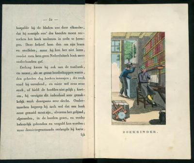 Boekbinder, uit "De keus uit twaalf ambachten, ter vermijding van dertien ongelukken", Amsterdam, 1829