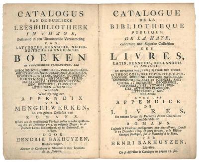 Catalogus van de veiling van de leesbibliotheek van Hendrik Scheurleer, 1763