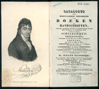 Veilingcatalogus van het bezit van Willem Bilderdijk, 1832.